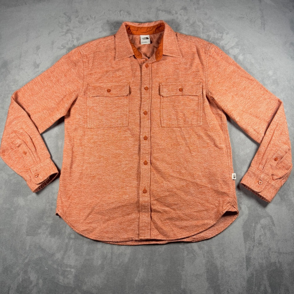 The North Face Mens Orange Heather Long Sleeve Button Down Shirt NF0A4QPJ Size M